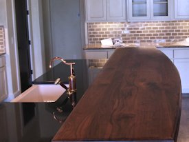 Walnut face grain bar top