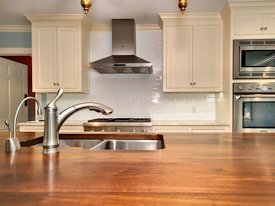 Walnut face grain island countertop