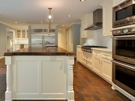 Walnut face grain island countertop