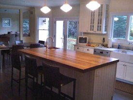 Walnut edge grain island countertop