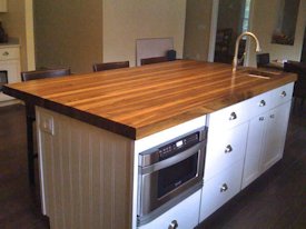 Walnut edge grain island countertop