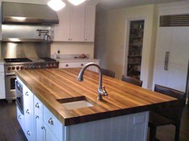 Walnut edge grain island countertop