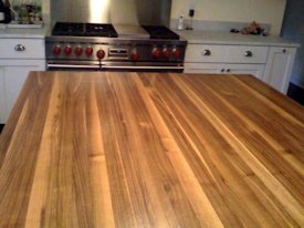 Walnut edge grain island countertop