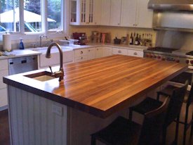 Walnut edge grain island countertop