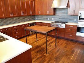 Walnut face grain island countertop with Tung-Oil finish.