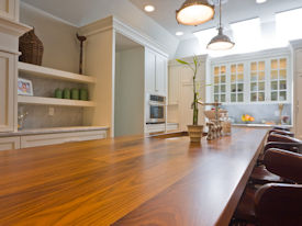 Walnut face grain island countertop with Waterlox Satin finish.