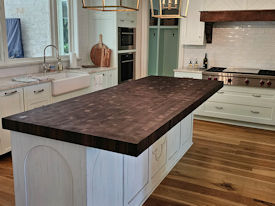 walnut  Wood Slab Floating Countertop