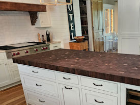 walnut  Wood Slab Floating Countertop