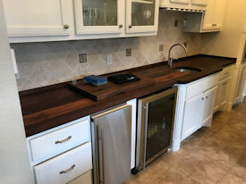 walnut  Wood Slab Floating Countertop