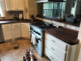 walnut  Wood Slab Floating Countertop