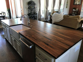 walnut  Wood Slab Floating Countertop