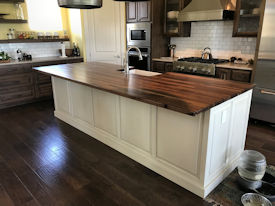 walnut  Wood Slab Floating Countertop