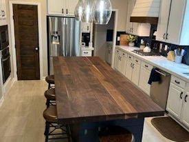 walnut  Wood Slab Floating Countertop