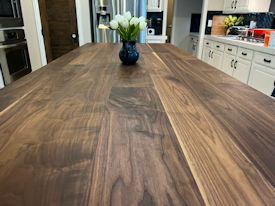 walnut  Wood Slab Floating Countertop