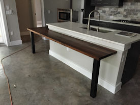 walnut  Wood Slab Floating Countertop