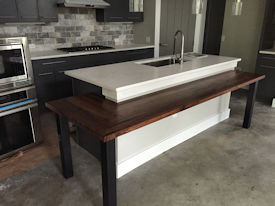 walnut  Wood Slab Floating Countertop