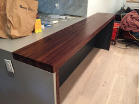 walnut  Wood Slab Floating Countertop