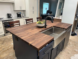 walnut  Wood Slab Floating Countertop