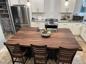 walnut  Wood Slab Floating Countertop