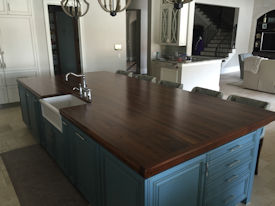 walnut  Wood Slab Floating Countertop