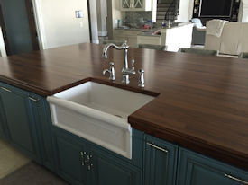 walnut  Wood Slab Floating Countertop