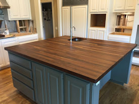 walnut  Wood Slab Floating Countertop