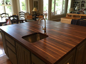 walnut  Wood Slab Floating Countertop