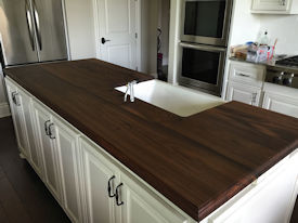 walnut  Wood Slab Floating Countertop