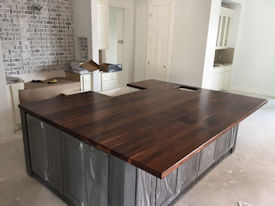 walnut  Wood Slab Floating Countertop