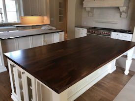 walnut  Wood Slab Floating Countertop