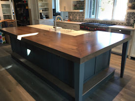 walnut  Wood Slab Floating Countertop