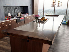 walnut  Wood Slab Floating Countertop