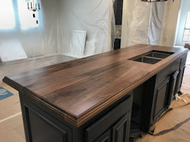 walnut  Wood Slab Floating Countertop