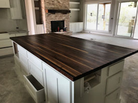 walnut  Wood Slab Floating Countertop