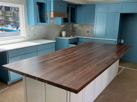 walnut  Wood Slab Floating Countertop