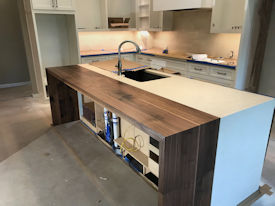 walnut  Wood Slab Floating Countertop