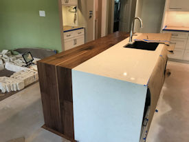 walnut  Wood Slab Floating Countertop