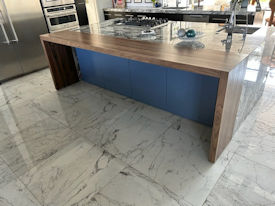 walnut  Wood Slab Floating Countertop