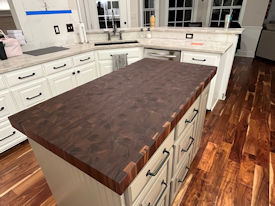 walnut  Wood Slab Floating Countertop