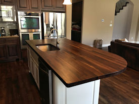 walnut  Wood Slab Floating Countertop