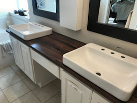 walnut  Wood Slab Floating Countertop