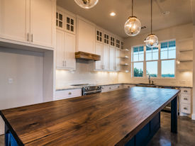 walnut  Wood Slab Floating Countertop