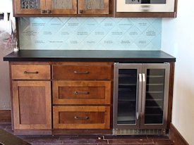 Wenge face grain custom wood countertop.