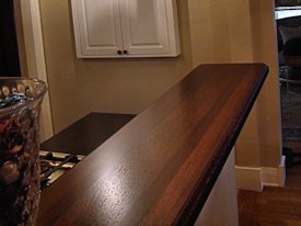 Wenge edge grain custom wood bar top.