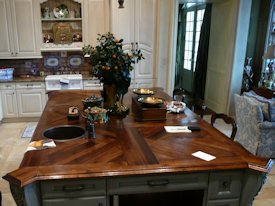 White Oak edge grain custom wood island countertop.