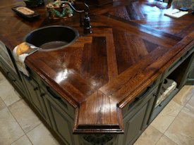 White Oak edge grain custom wood island countertop.