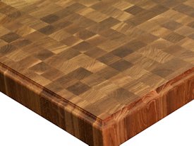 White Oak end grain custom wood island countertop.