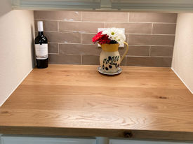 white-oak  Wood Slab Floating Countertop