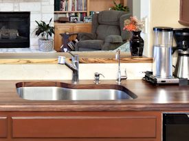 Edge Grain Walnut Countertop with undermount sink and Tung-Oil/Citrusfinish