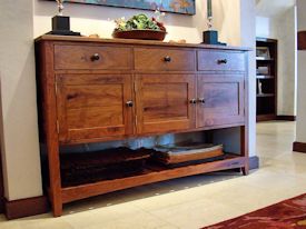 Custom Mesquite buffet with slat shelf.